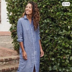 Frank & Eileen Rory Linen Button Down Maxi Dress Women’s Small